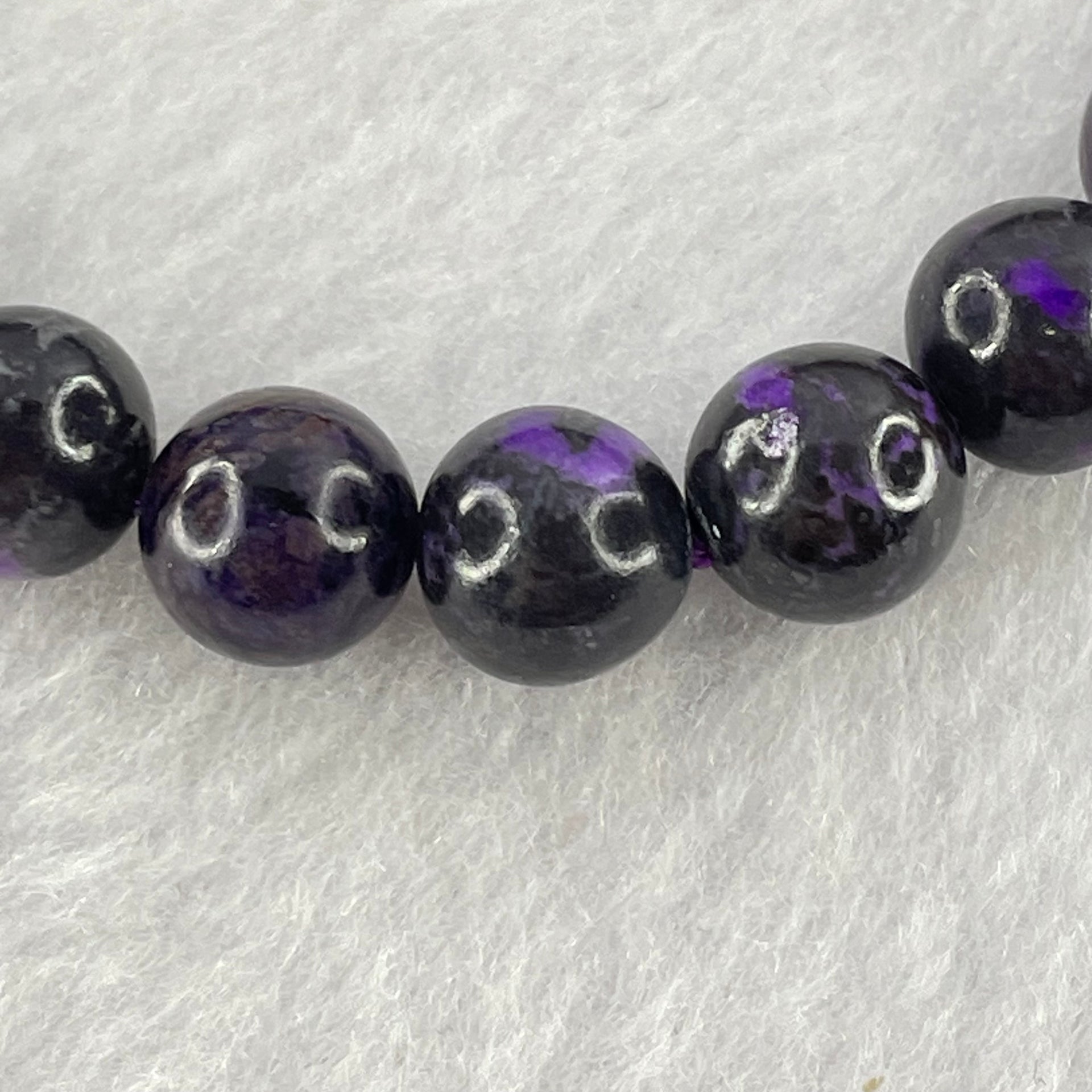 Very Good Grade Natural Sugilite Bracelet 天然苏纪石手链 23.38g 15.5cm 8.9mm 21 Beads - Huangs Jadeite and Jewelry Pte Ltd