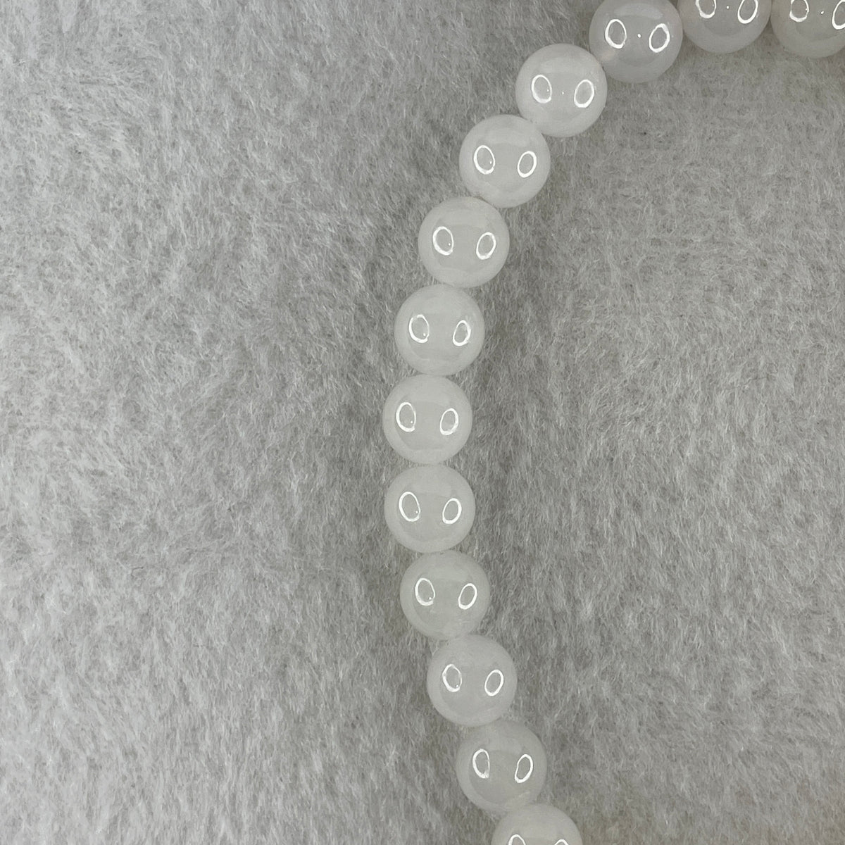 Natural Type A Semi Icy Light Lavender Jadeite Beads Bracelet | (25.05g | 20cm | 8.1mm x 24 Beads | Synergy, "Zi Qi Dong Lai" Noble Benefactor Magnet & Feng Shui Serenity Catalyst) - Huangs Jadeite and Jewelry Pte Ltd