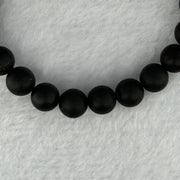 Natural Dark Matt Black Amber Beads Bracelet 天然大黑天翁琥珀手链 6.95g 15cm 8.4mm 22 Beads - Huangs Jadeite and Jewelry Pte Ltd