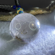 Natural Smoky Quartz Crystal Sphere Pendant with Mini Beads Necklace 59.74g 60cm 31.1mm 4.6mm 149 Beads - Huangs Jadeite and Jewelry Pte Ltd