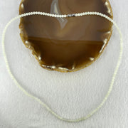 Type A White Jadeite Beads Necklace 16.83g 56cm 4.5mm 160 Beads - Huangs Jadeite and Jewelry Pte Ltd