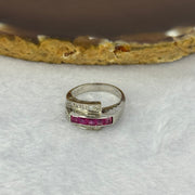 Natural Rubies Total 0.60ct each about 2.5 by 2.5 by 2.5mm Natural Diamonds 0.12ct each about 1.2mm in Platinum PT900 Ring 5.57g US4 HK8.5 - Huangs Jadeite and Jewelry Pte Ltd