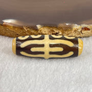 Natural Powerful Tibetan Old Oily Agate Water Lines 8 Eyes Dzi Bead Heavenly Master (Tian Zhu) 水纹八眼天诛 10.08g 38.2 by 13.0mm - Huangs Jadeite and Jewelry Pte Ltd