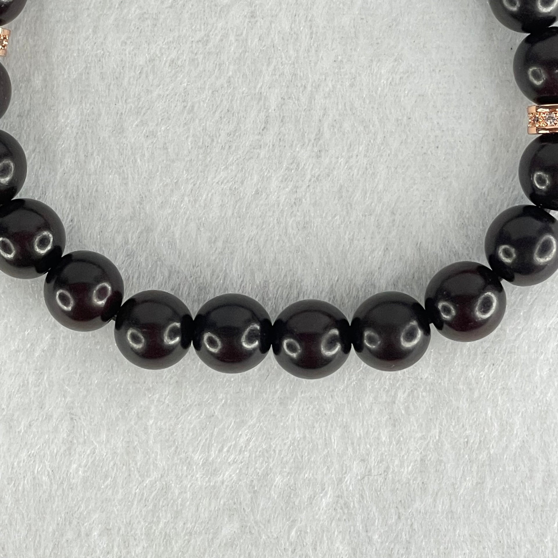 Natural Rosewood Beads Bracelet 8.03g 15.5cm 8.2mm 22 Beads - Huangs Jadeite and Jewelry Pte Ltd