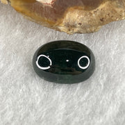 Type A Translucent Black Omphacite Jadeite Round Cabouchon Stone For Setting 0.93g 11.7 by 8.4 by 4.6mm - Huangs Jadeite and Jewelry Pte Ltd