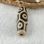 Natural Powerful Tibetan Old Oily Agate 9 Eyes Turtle Shell Dzi Bead Heavenly Master (Tian Zhu) 九眼龟壳天诛 7.35g 38.5 by 11.5mm - Huangs Jadeite and Jewelry Pte Ltd