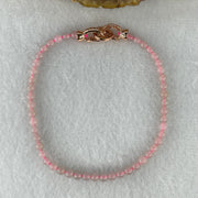 Natural Type A Semi-Icy Pink Jadeite Bracelet | 16cm Tailored 3.8mm Round Genuine Pink Jade Bead Strand with Rose Gold Clasp (5.33g 49 Beads) - Huangs Jadeite and Jewelry Pte Ltd