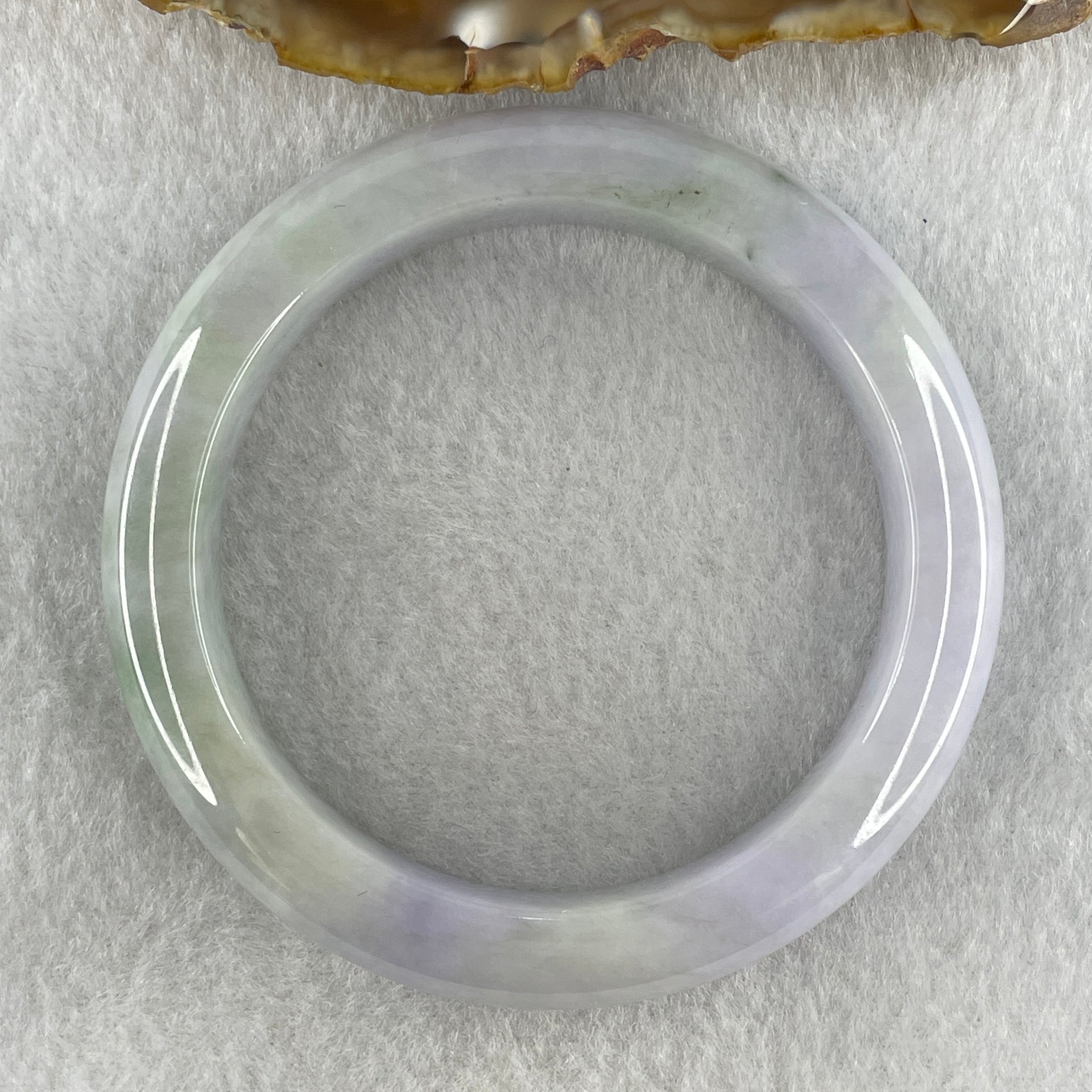 Natural Type A Light Lavender with Green Jadeite Bangle 59.36g Inner Diameter 55.4mm 12.0 by 9.8mm (Close to Perfect) - Huangs Jadeite and Jewelry Pte Ltd