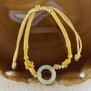 Type A Blueish Green Jadeite Ping An Kou String Bracelet 2.91g 15.2 by 5.7mm - Huangs Jadeite and Jewelry Pte Ltd