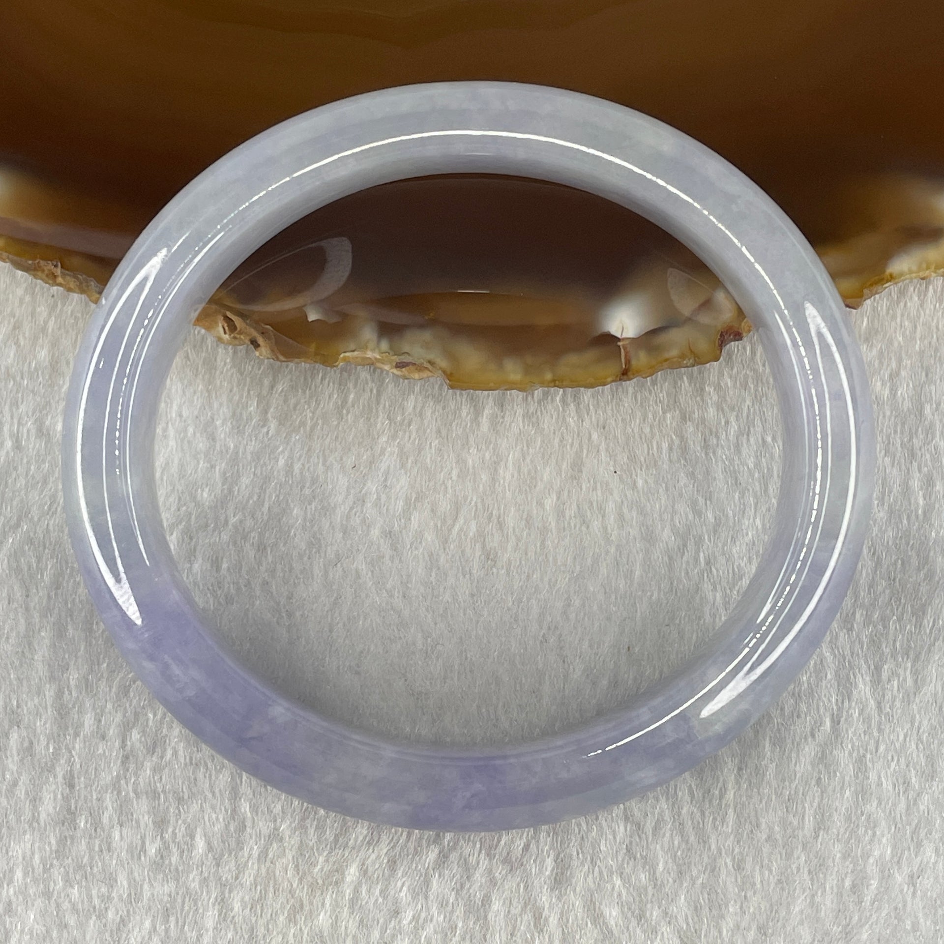 Rare Natural Type A Deep Intense Lavender Jadeite Oval Bangle 40.91g Inner Diameter 52.8mm 11.9 by 7.0mm (Very Very Slight Internal Line) - Huangs Jadeite and Jewelry Pte Ltd