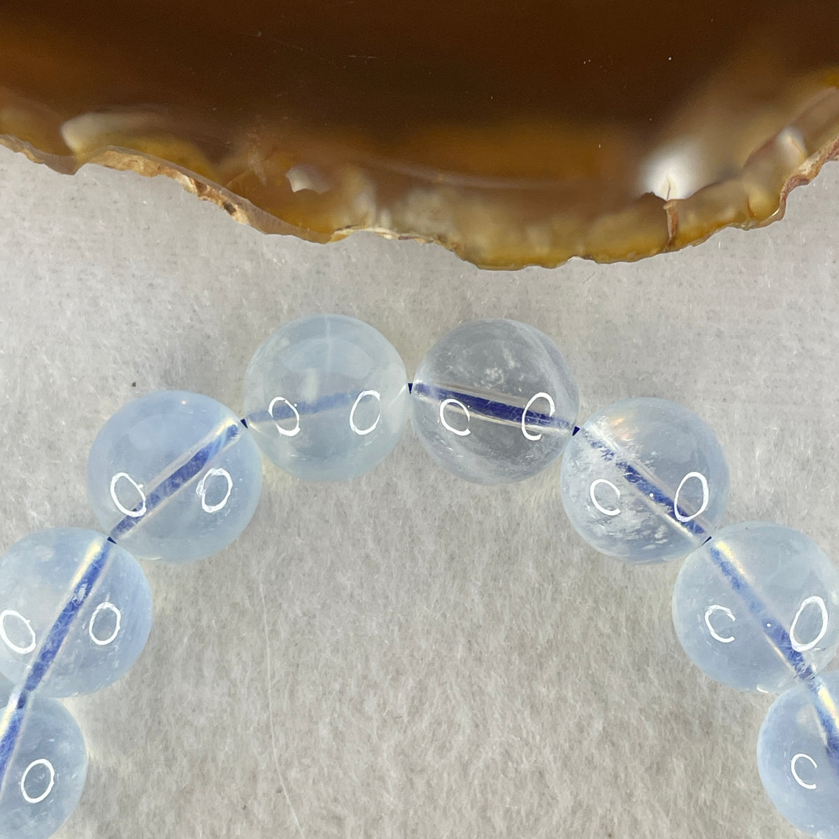 Certified Natural Average Grade Aquamarine Beads Bracelet | 17cm Strand of 17 Beads 12.8mm Gem Beads (46.78g | Serene Calm, Fluid Communication & Water Element Energy Shield)