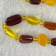 Natural Mixed Color Amber Beads Necklaces 18.16g 60cm 18.8 by 10.2 by 4.8mm, 11.2 by 7.1 by 5.5mm 35pcs - Huangs Jadeite and Jewelry Pte Ltd