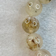 Transparent Colourless White with Brown Patches Sodium Feldspar Jade Bangle 水沫玉钠长石玉手链 50.63g 18cm 13.4mm 16 Beads - Huangs Jadeite and Jewelry Pte Ltd