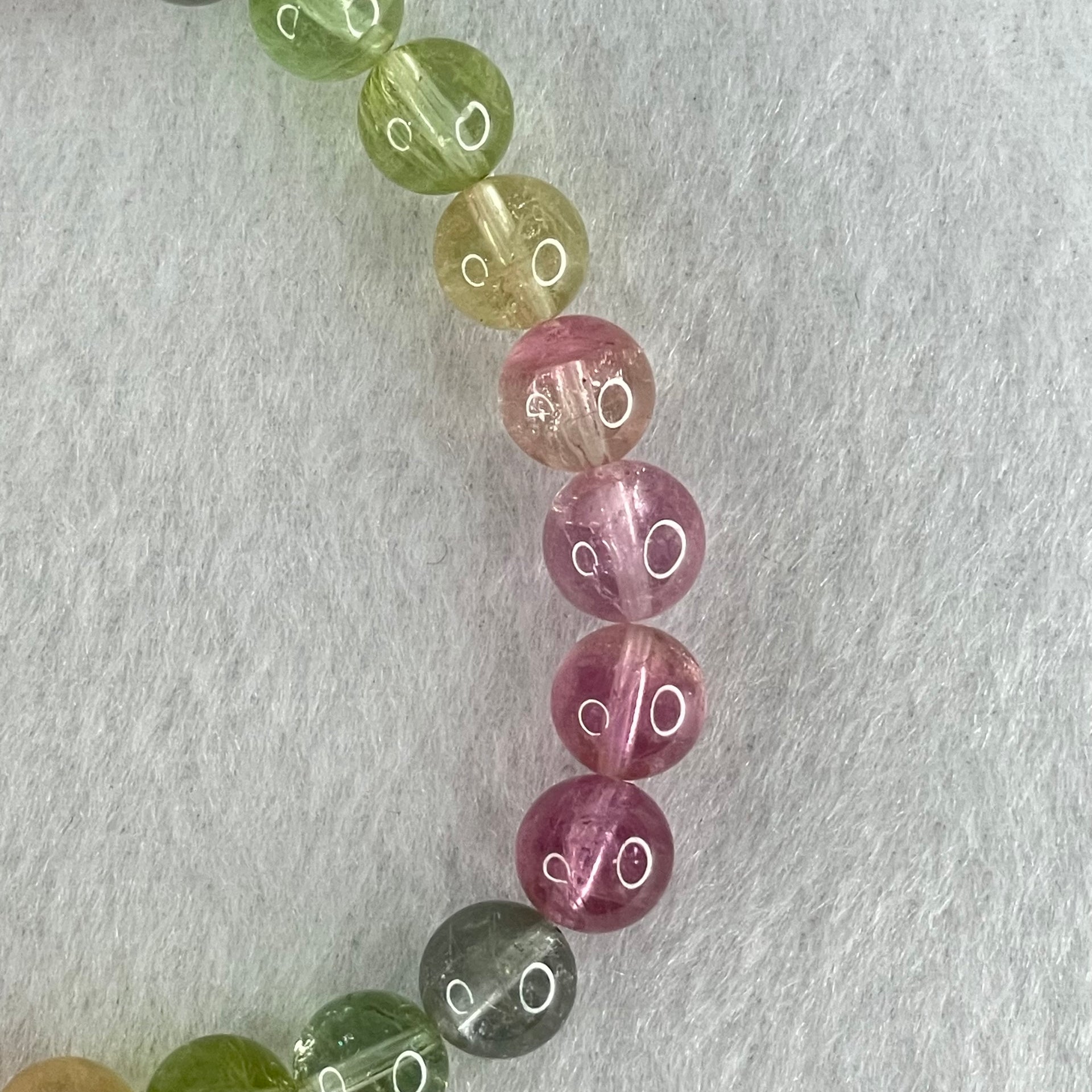 Good Grade Natural Elbaite Tourmaline Beads Bracelet 16.74g 15cm 7.8mm 24 Beads - Huangs Jadeite and Jewelry Pte Ltd