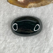 Type A Translucent Black Omphacite Jadeite Round Cabouchon Stone For Setting 1.98g 16.4 by 10.9 by 5.3mm - Huangs Jadeite and Jewelry Pte Ltd