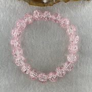 Crackle Pink Quartz Beads Bracelet 25.71g 15cm 10.5mm 20 Beads - Huangs Jadeite and Jewelry Pte Ltd