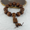 Natural Dalbergia Rosewood Beads Bracelet 大叶黄花梨精雕民族风个性佛珠手串 70.24g 20.5cm 19.8mm 12 Beads - Huangs Jadeite and Jewelry Pte Ltd