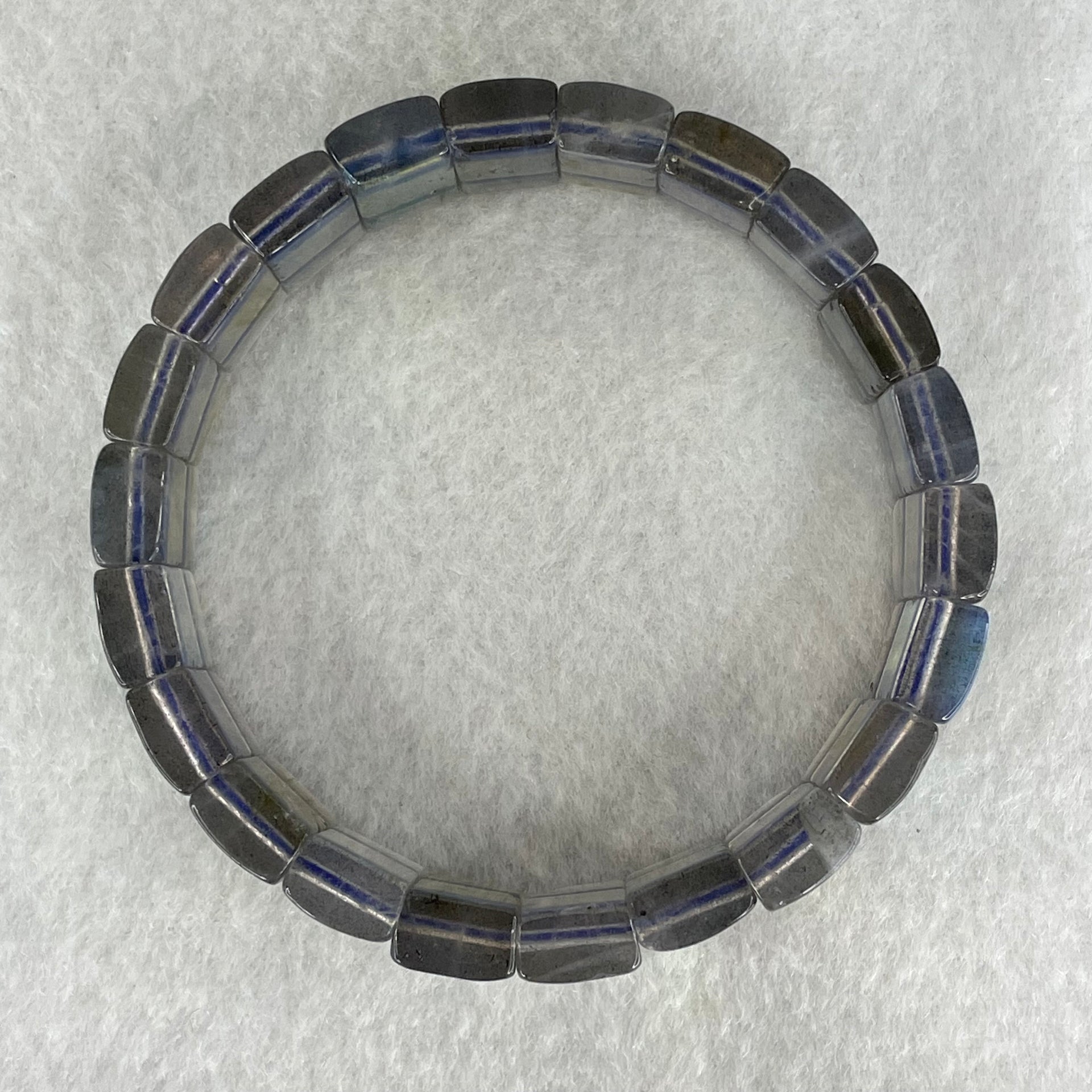 Good Grade Natural Labradorite Shou Pai Bracelet 32.387g 13.4 by 9.0mm 22 pcs - Huangs Jadeite and Jewelry Pte Ltd