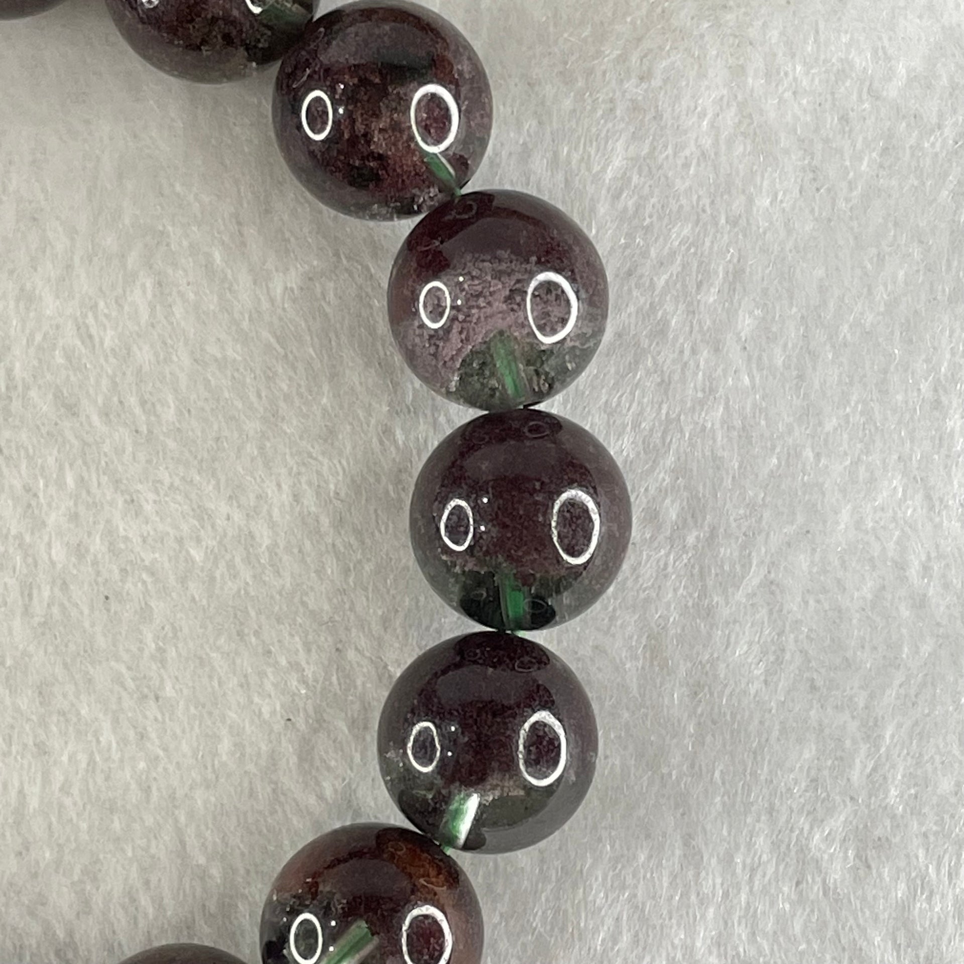 Good Grade Natural Red Phantom Quartz Beads Bracelet 50.15g 17cm 13.4mm 16 Beads - Huangs Jadeite and Jewelry Pte Ltd