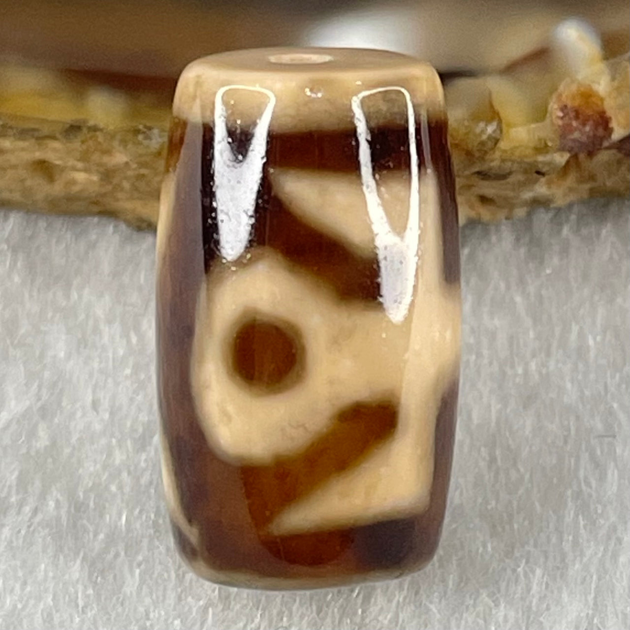 Natural Powerful Tibetan Old Oily Agate Patina Guiren Tairen Human Dzi Bead Totem Amulet Heavenly Master (Tian Zhu) 贵人天诛 4.56g 19.3 by 11.4mm - Huangs Jadeite and Jewelry Pte Ltd