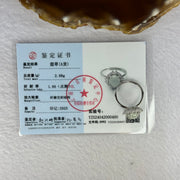 Type A Semi Icy Light Green Jadeite with Crystals in S925 Sliver Ring (Adjustable Size) 2.68g 8.7 by 6.7 by 3.5mm - Huangs Jadeite and Jewelry Pte Ltd