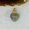 Natural Fluorite Heart Pendant 6.46g 20.5 by 19.8 by 9.8mm - Huangs Jadeite and Jewelry Pte Ltd