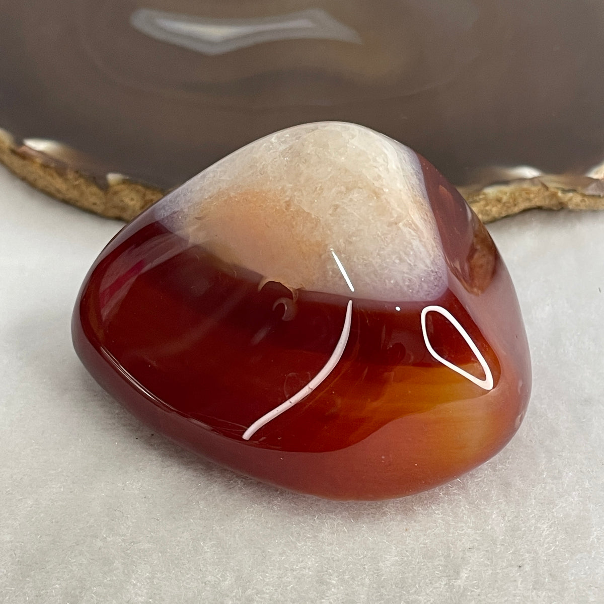 Natural Carnelian Agate Rough Display | (203.84g | 69.8 x 60.0 x 40.6mm | Sacral & Root Chakra Catalyst, Vitality & Passion Anchor, Financial Courage & Mindful Feng Shui Magnet)