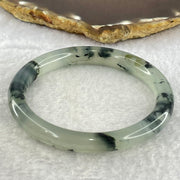 Translucent Grey with Green Piao Hua Sodium Feldspar Jade Bangle Internal Diameter 55.1mm 8.4 by 7.7mm (External Line) - Huangs Jadeite and Jewelry Pte Ltd