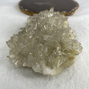 Natural Clear Quartz Crystal Cluster Display with Wooden Stand 705.70g 119.0 by 66.5 by 160.0mm - Huangs Jadeite and Jewelry Pte Ltd