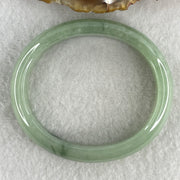 Certified Natural Type A Jelly Green Jadeite Oval Bangle | (43.99g | 55.1mm Inner Diameter | 12.5mm x 7.0mm | Close to Perfect | Radiance, Steady Wealth "Zheng Cai" Anchor & Feng Shui Prosperity Catalyst) - Huangs Jadeite and Jewelry Pte Ltd