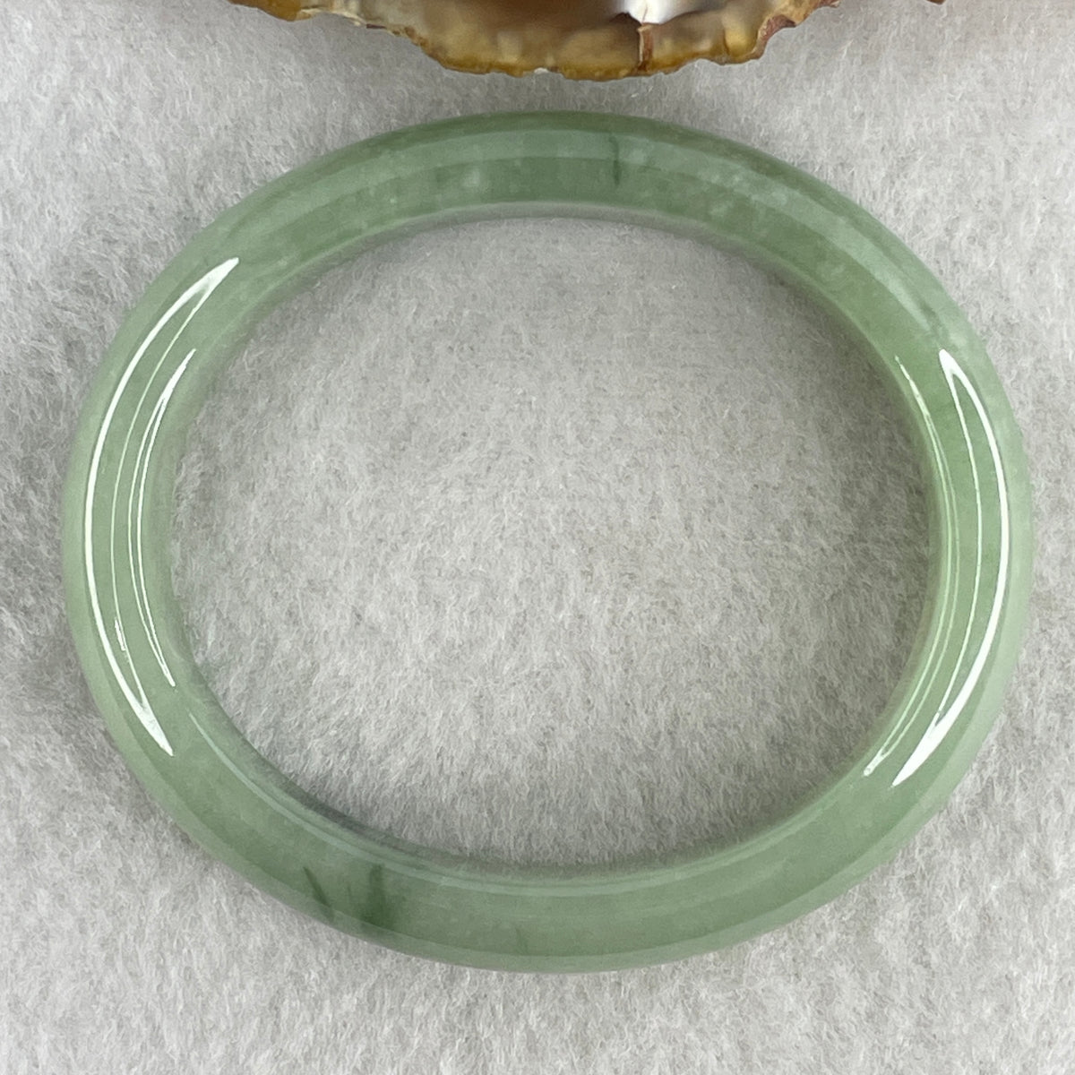 Certified Natural Type A Jelly Green Jadeite Oval Bangle | (43.99g | 55.1mm Inner Diameter | 12.5mm x 7.0mm | Close to Perfect | Radiance, Steady Wealth "Zheng Cai" Anchor & Feng Shui Prosperity Catalyst) - Huangs Jadeite and Jewelry Pte Ltd