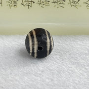 Tibetan Old 4 Lines Round Agate Dzi Bead 3.92g 14.0 by 13.9mm - Huangs Jadeite and Jewelry Pte Ltd