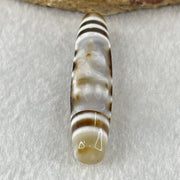 Natural Powerful Tibetan Old Oily Agate 2 Eye with Zha Ji La Mu Female Cai Shen Carvings Dzi Bead Heavenly Master (Tian Zhu) 两眼扎基拉姆女财神天诛 11.98g 57.3 by 12.5mm - Huangs Jadeite and Jewelry Pte Ltd