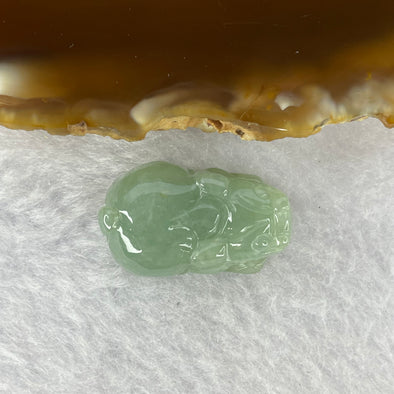 Type A Jelly Blueish Green Jadeite Pixiu Pendent A货蓝绿色翡翠貔貅牌 6.51g 23.0 by 14.1 by 9.6 mm - Huangs Jadeite and Jewelry Pte Ltd