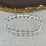 Natural Clear Quartz Bracelet 天然白水晶手链 18.56g 16.5cm 8.4mm 24 Beads - Huangs Jadeite and Jewelry Pte Ltd
