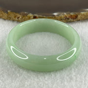 Type A Natural Light Apple Green Jadeite Oval Bangle 36.05g Inner Diameter 53.8mm 13.5 by 6.2mm (Close to Perfect) - Huangs Jadeite and Jewelry Pte Ltd