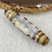 Natural Powerful Tibetan Old Oily Agate Zha Ji La Mu Female Cai Shen and 8 Eyes Dzi Bead Heavenly Master (Tian Zhu) 扎基拉姆女财神八眼天珠 12.91g 57.4 by 12.9mm - Huangs Jadeite and Jewelry Pte Ltd