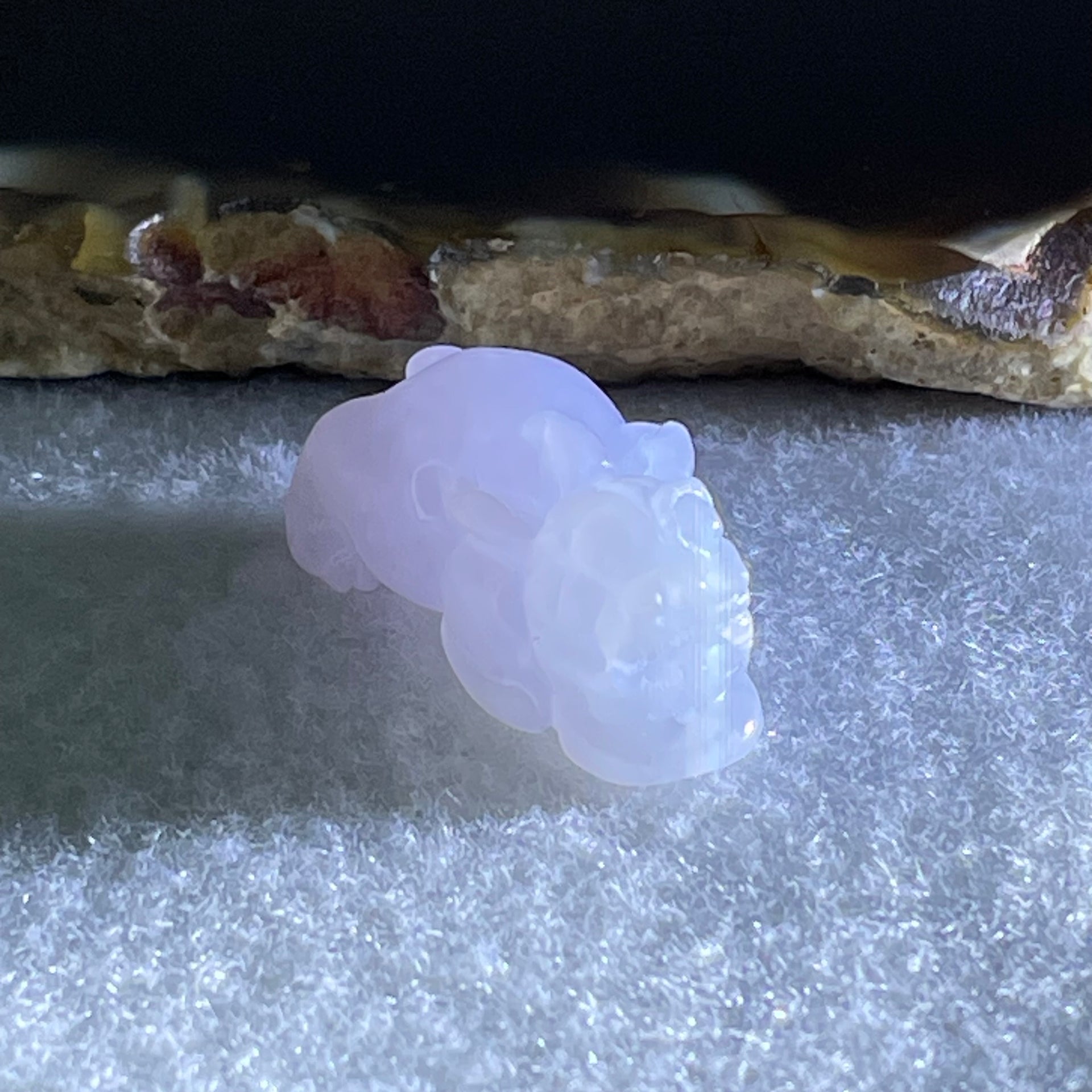 Type A Full Lavender Jadeite Pixiu Pendant Charm 6.53g 24.0 by 12.7 by 11.4mm - Huangs Jadeite and Jewelry Pte Ltd