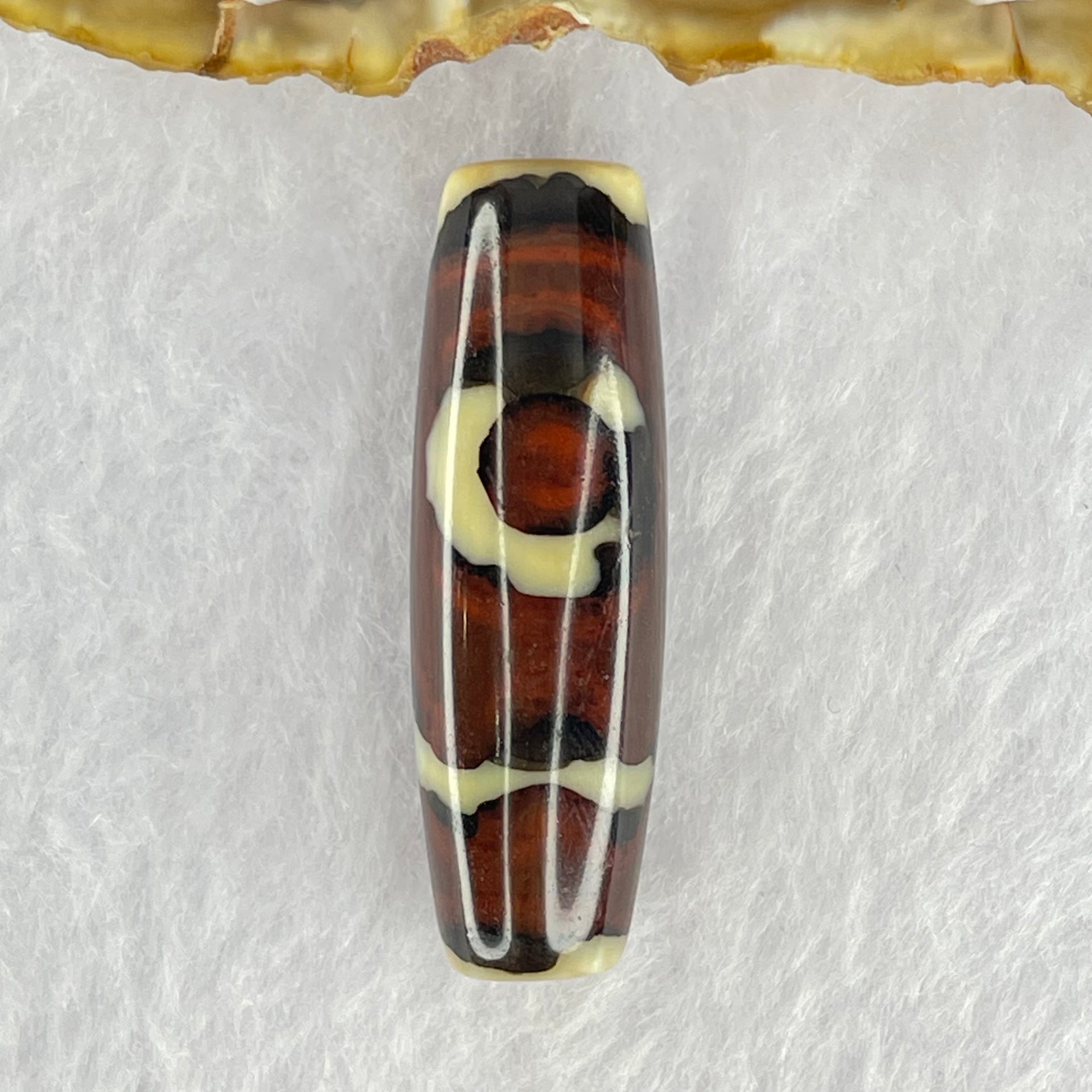 Natural Powerful Tibetan Old Oily Agate Sky Door Serenity 1 Eye Dzi Bead Heavenly Master (Tian Zhu) 一眼天诛 8.65g 37.7 by 12.0mm - Huangs Jadeite and Jewelry Pte Ltd