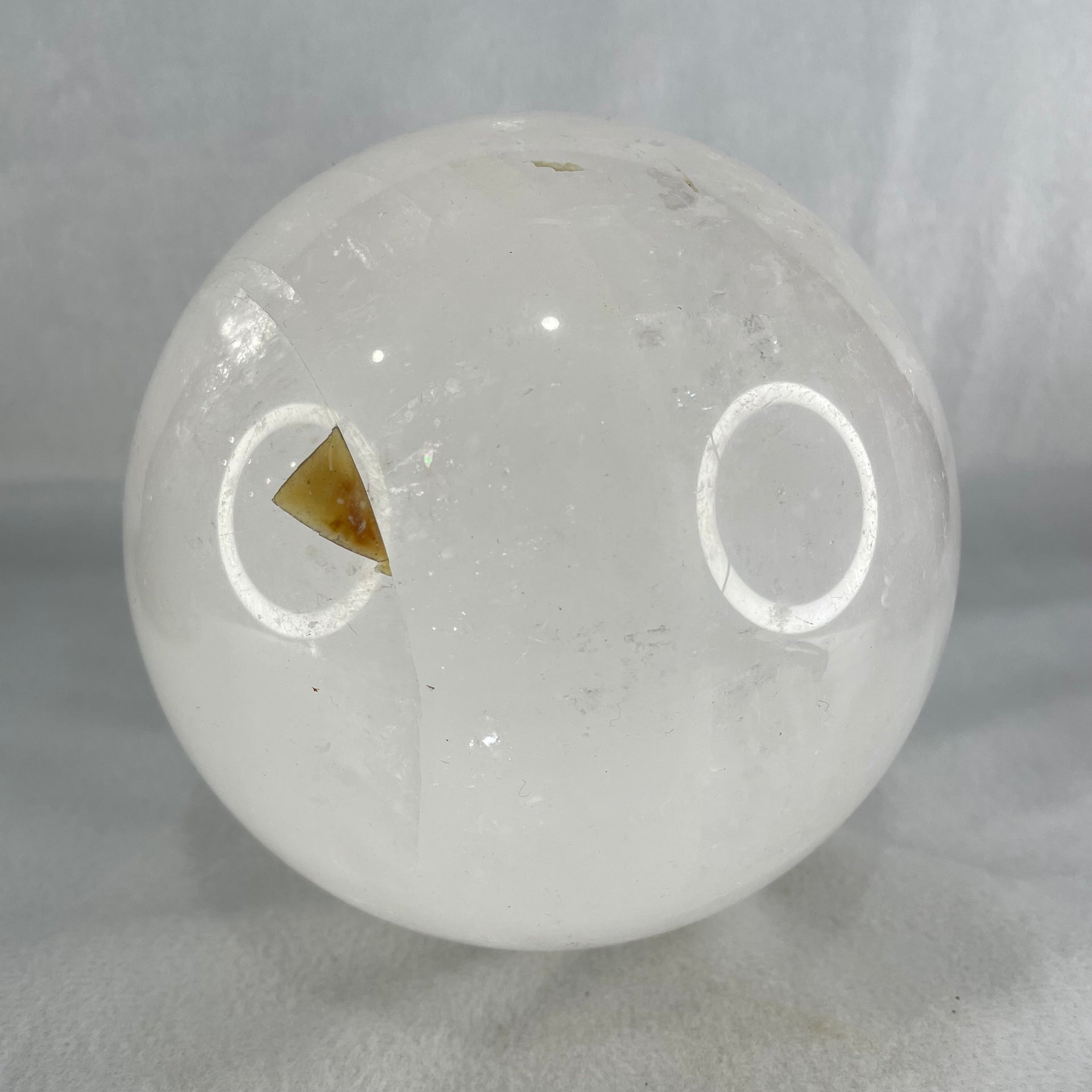Natural Milky White Quartz Crystal Sphere Ball with Wooden Stand 2,705.8g 118.0 by 155.0mm - Huangs Jadeite and Jewelry Pte Ltd