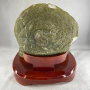 Natural White Agate Wealth Pot with Wooden Stand 3,073.0g 195.0 by 210.0 by 180.0mm - Huangs Jadeite and Jewelry Pte Ltd