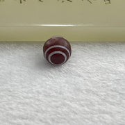 Tibetan Old 4 Lines Round Agate Dzi Bead 1.42g 10.2 by 10.0mm - Huangs Jadeite and Jewelry Pte Ltd