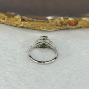 Natural Type A Emerald Green Jadeite Approx 5.1 by 3.8 by 2.0mm with Natural Diamonds in Platinum PT900 Ring Total Weight 4.66g US6 HK13 - Huangs Jadeite and Jewelry Pte Ltd