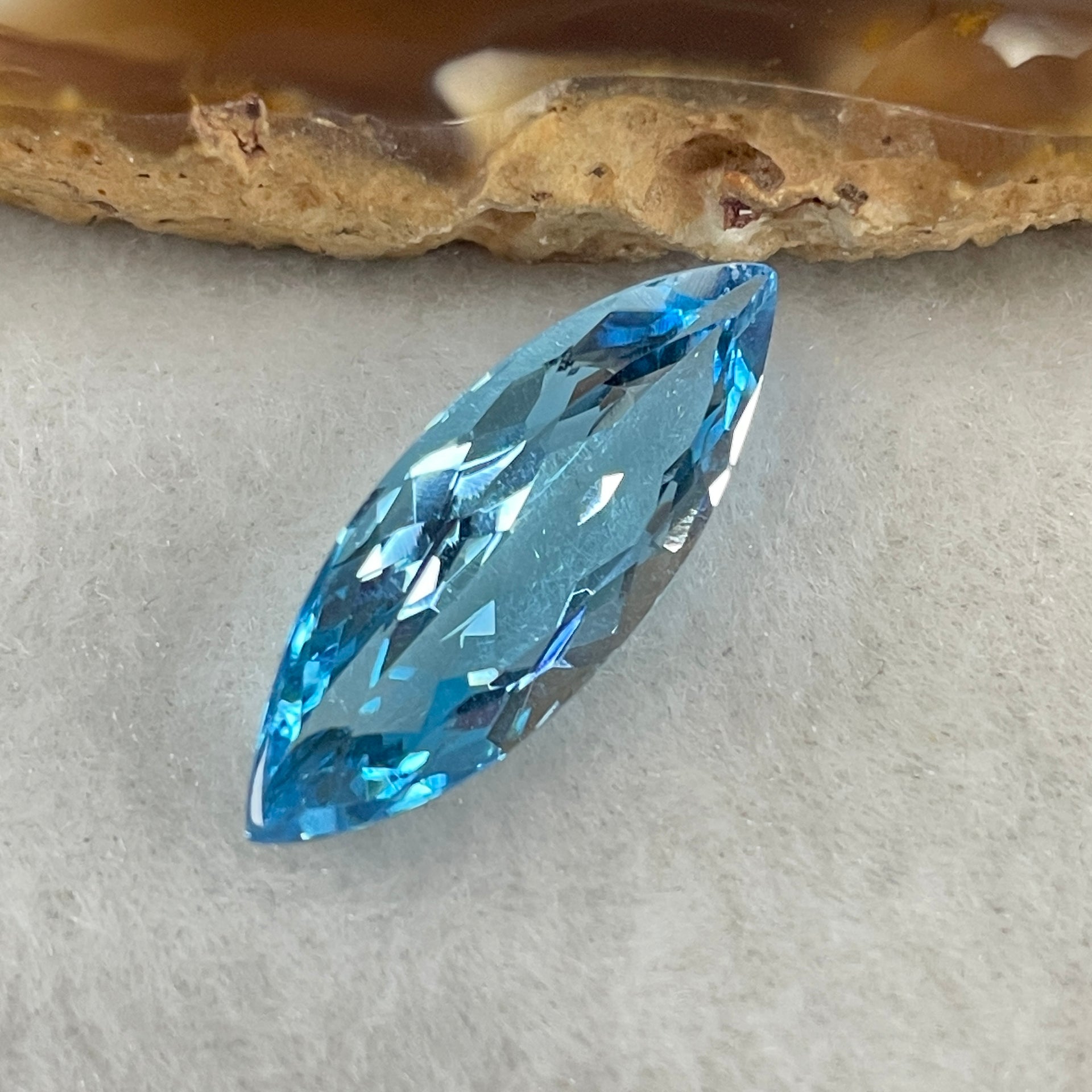 Natural Sky Blue Topaz Marquise Shape 8.95ct 24.4 by 8.8 by 5.7mm - Huangs Jadeite and Jewelry Pte Ltd