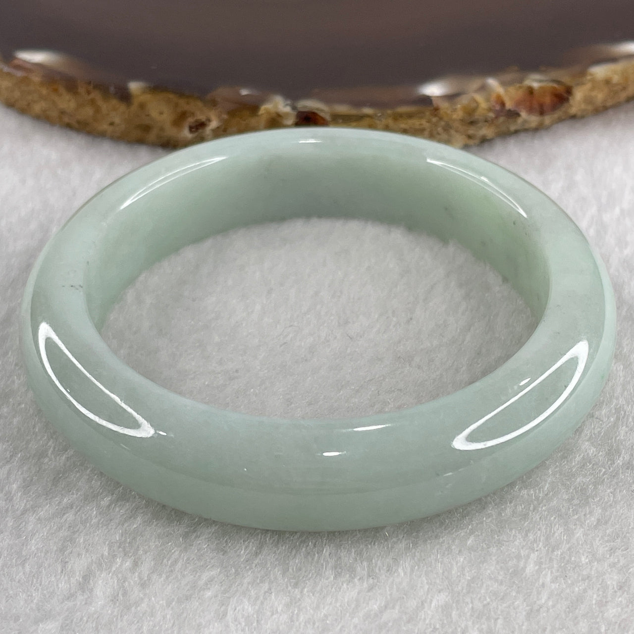 Type A Blueish Green with Faint Lavender Jadeite Bangle Internal Diameter 53.9mm 54.99g 12.5 by 8.7mm (Very Slight Internal Line ) - Huangs Jadeite and Jewelry Pte Ltd