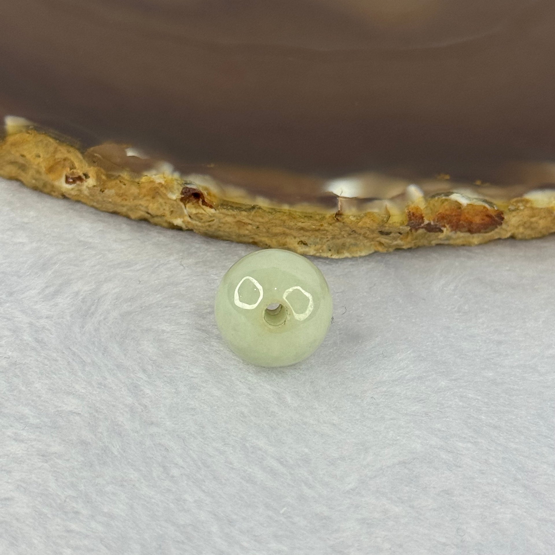 Type A Sky Blue Jadeite Bead for Bracelet/Necklace/Earrings/Ring 4.44g 13.8mm - Huangs Jadeite and Jewelry Pte Ltd