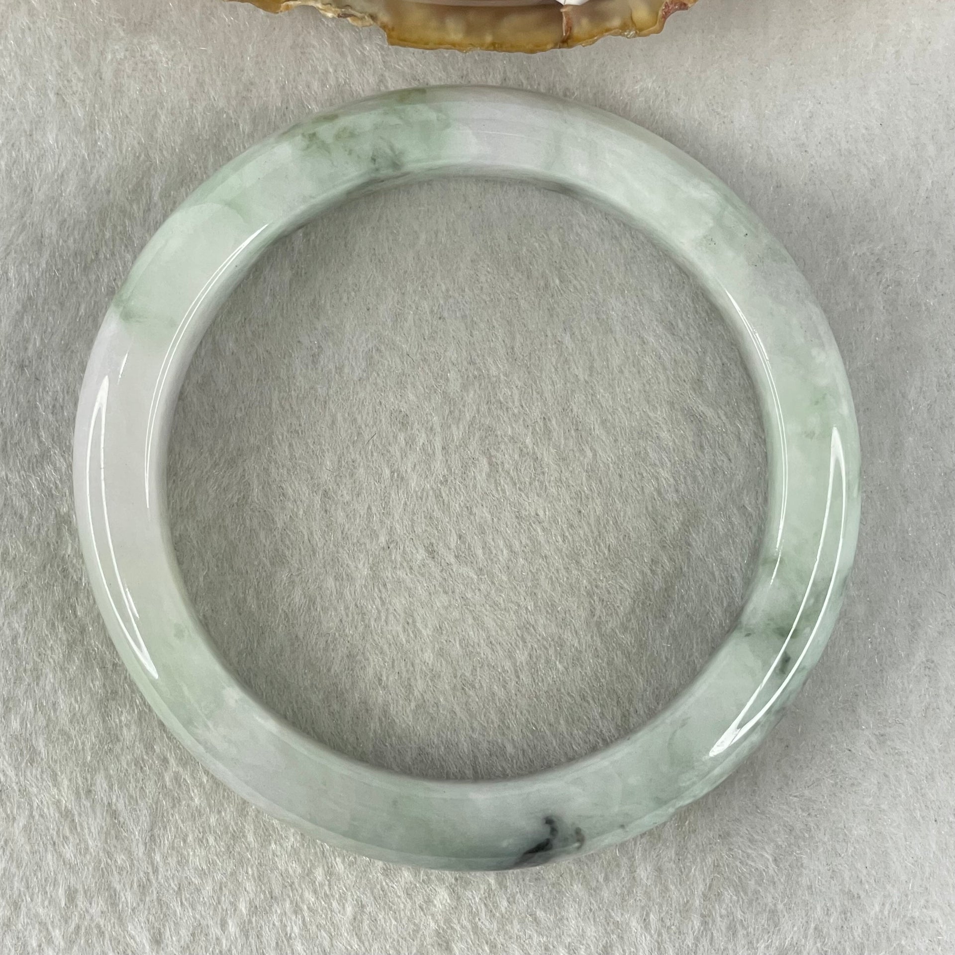 Type A Light Green with Blueish Green piao Hua Floral Jadeite Bangle 40.51g Inner Diameter 52.6mm 10.2 by 8.5mm (Internal Lines) - Huangs Jadeite and Jewelry Pte Ltd