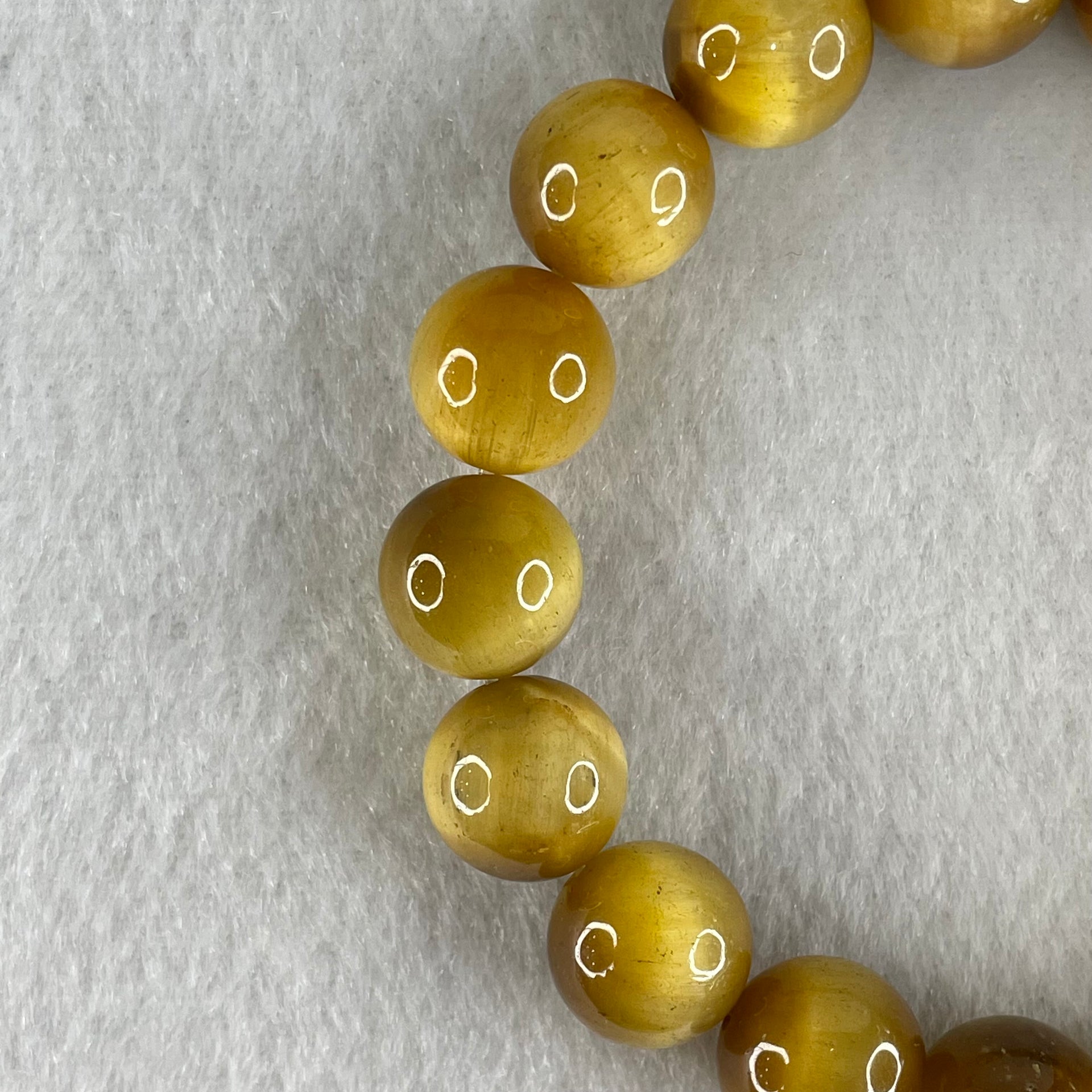 Good Grade Natural Yellow Tiger Eye Quartz Beads Bracelet 天然黄虎眼手链 40.15g 16cm 12.2mm 17 Beads - Huangs Jadeite and Jewelry Pte Ltd
