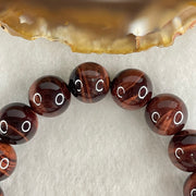 Natural Red Tiger's Eye Quartz Beads Bracelet 28.99g 16cm 10.3mm 19 Beads - Huangs Jadeite and Jewelry Pte Ltd