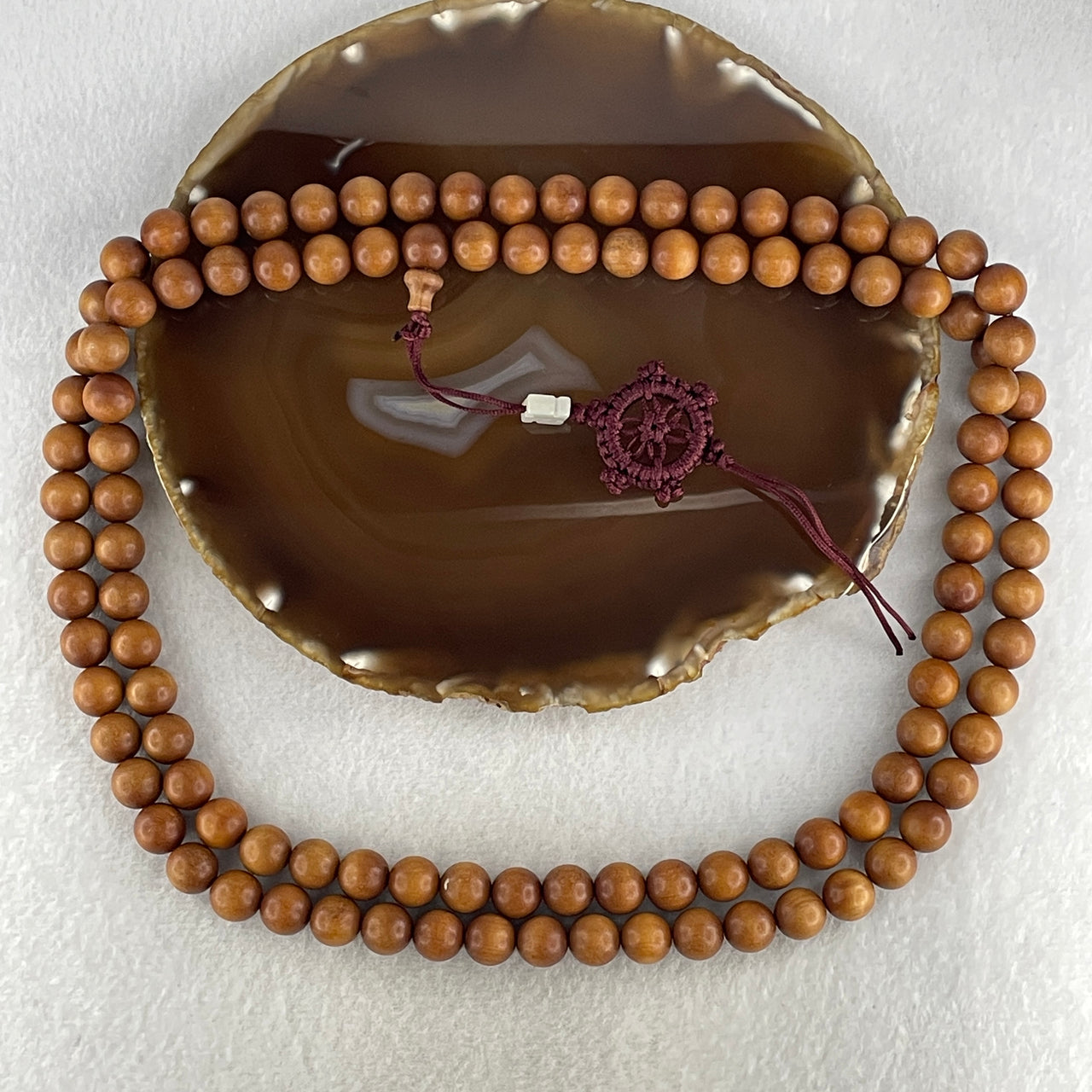 Certified Natural Sandalwood Beads Necklace 61.43g 106cm 10.0mm 108Beads - Huangs Jadeite and Jewelry Pte Ltd